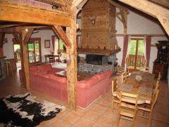 Chalet Clos du Lou - (fr)Living room and fireplace