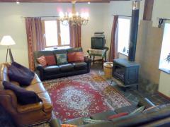 Ferme Leonard - (fr)The living room with log burner