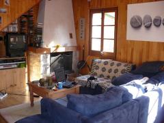 Chalet le Roc - (fr)Living room with fire (ground floor)