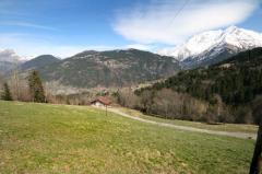 Terrain Les Recourbes, Lot 3 - Le terrain et la vue du Mont-Blanc