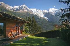 Chalet Les Voiles - Le jardin et la vue du Mont Blanc